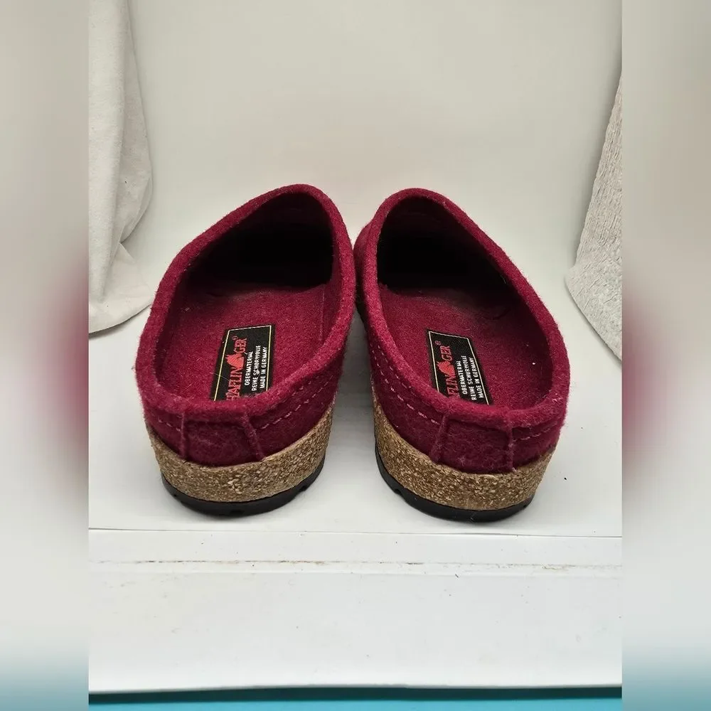 VGUC Haflinger 100% Wool Women's Burgundy Clogs 8 - 8 1/2"  39 Hard To Find - Picture 8 of 10